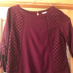 Skies are Blue burgundy crochet top
